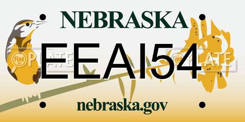 EEAI54 Nebraska License Plate