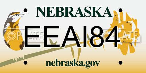 EEAI84 Nebraska License Plate