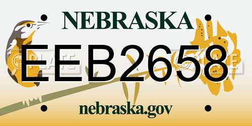 EEB2658 Nebraska License Plate