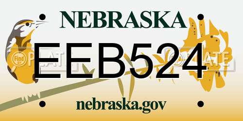 EEB524 Nebraska License Plate