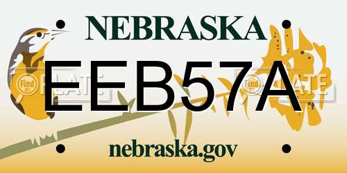 EEB57A Nebraska License Plate