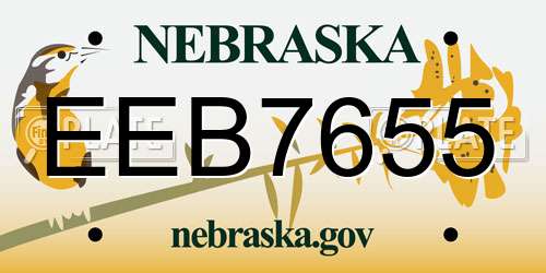 EEB7655 Nebraska License Plate