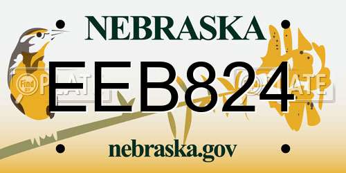 EEB824 Nebraska License Plate