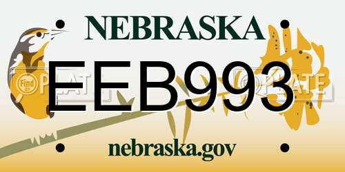 EEB993 Nebraska License Plate