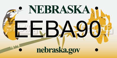 EEBA90 Nebraska License Plate