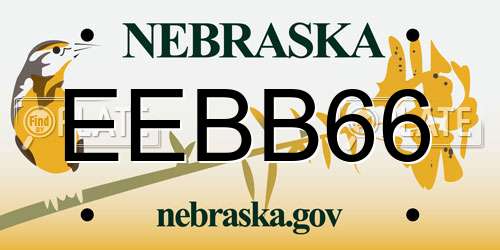 EEBB66 Nebraska License Plate