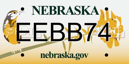 EEBB74 Nebraska License Plate
