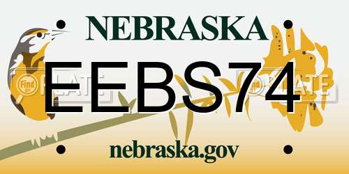 EEBS74 Nebraska License Plate