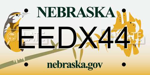 EEDX44 Nebraska License Plate