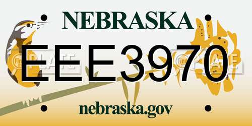 EEE3970 Nebraska License Plate