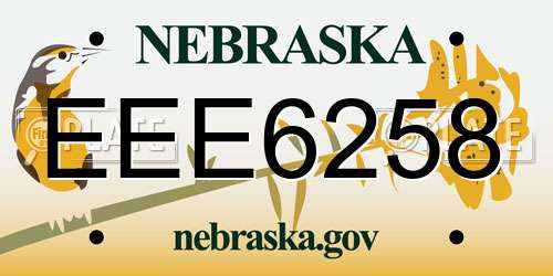 EEE6258 Nebraska License Plate