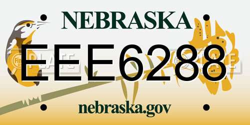 EEE6288 Nebraska License Plate