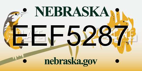 EEF5287 Nebraska License Plate