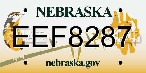 EEF8287 Nebraska License Plate