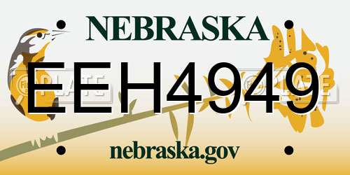 EEH4949 Nebraska License Plate