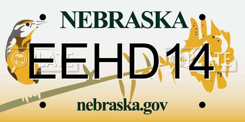 EEHD14 Nebraska License Plate