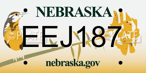 EEJ187 Nebraska License Plate