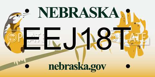 EEJ18T Nebraska License Plate