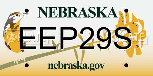 EEP29S Nebraska License Plate