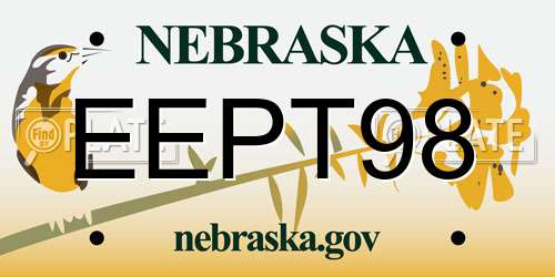 EEPT98 Nebraska License Plate