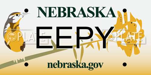 EEPY Nebraska License Plate