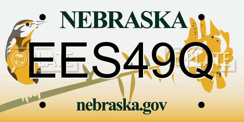 EES49Q Nebraska License Plate