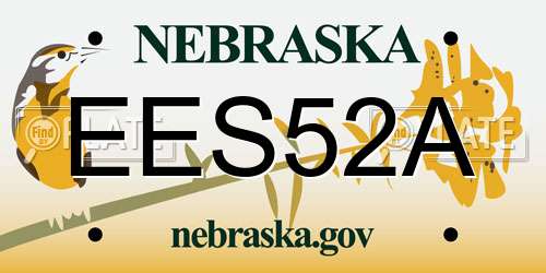 EES52A Nebraska License Plate