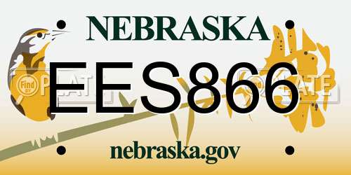 EES866 Nebraska License Plate