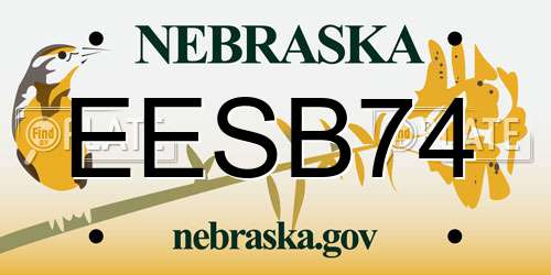EESB74 Nebraska License Plate