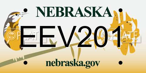EEV201 Nebraska License Plate