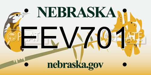 EEV701 Nebraska License Plate