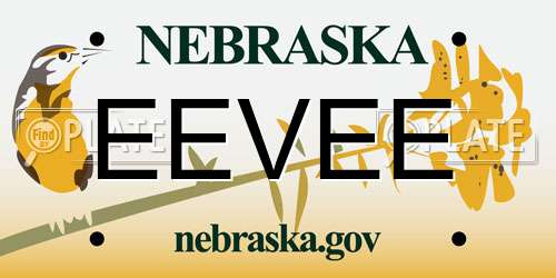 EEVEE Nebraska License Plate