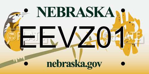 EEVZ01 Nebraska License Plate