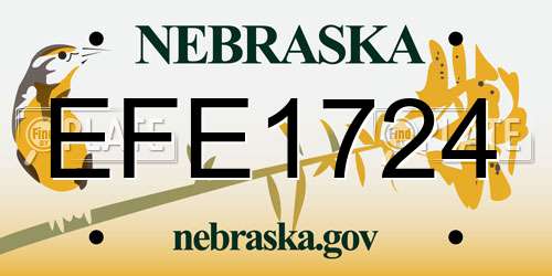 EFE1724 Nebraska License Plate