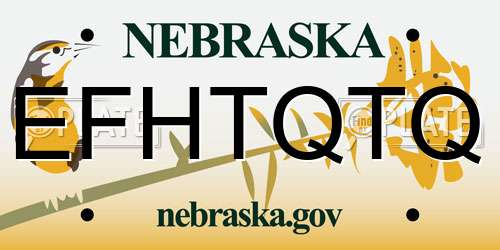 EFHTQTQ Nebraska License Plate