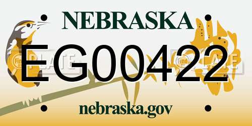 EG00422 Nebraska License Plate