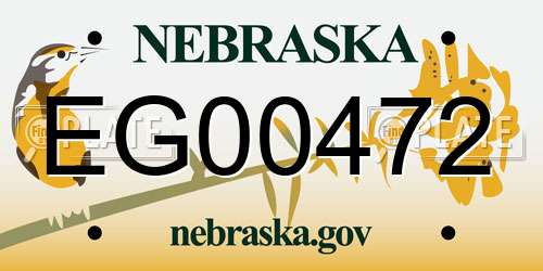 EG00472 Nebraska License Plate