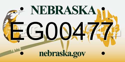 EG00477 Nebraska License Plate