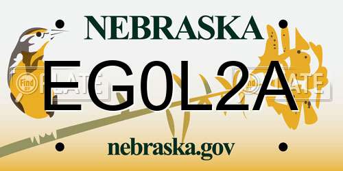 EG0L2A Nebraska License Plate