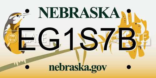 EG1S7B Nebraska License Plate