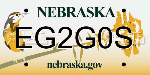 EG2G0S Nebraska License Plate