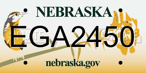 EGA2450 Nebraska License Plate