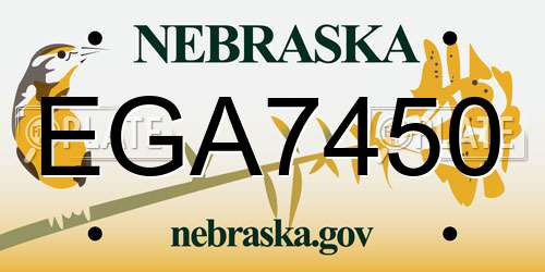 EGA7450 Nebraska License Plate