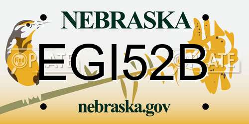 EGI52B Nebraska License Plate