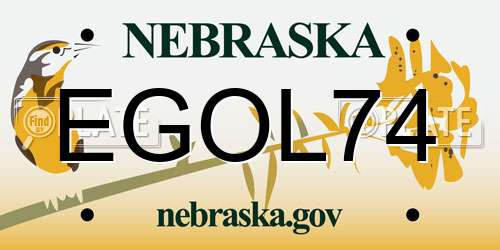 EGOL74 Nebraska License Plate