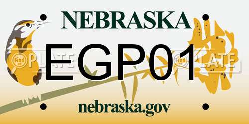 EGP01 Nebraska License Plate