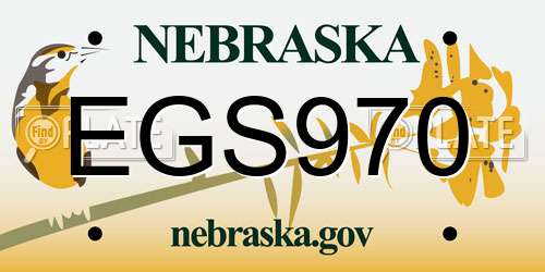 EGS970 Nebraska License Plate