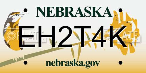 EH2T4K Nebraska License Plate