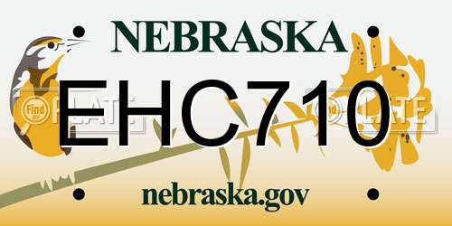 EHC710 Nebraska License Plate