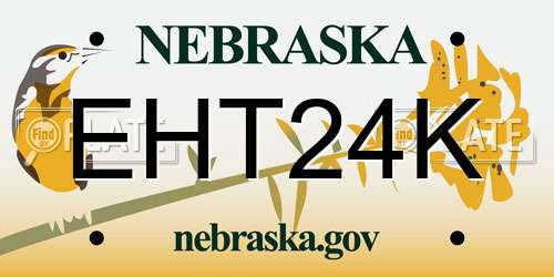 EHT24K Nebraska License Plate